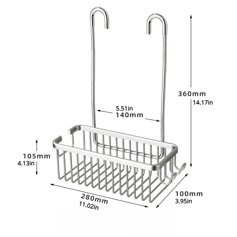 Convenient Toilet Shower Rack with No Drilling Installation Bathroom Storage Basket for Shower Room and Bath Products