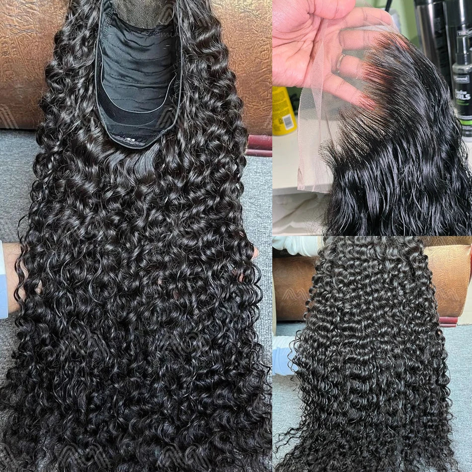 Perruques Rosabeauty 200 % cheveux humains crépus bouclés, 13x6 HD, dentelle frontale transparente, ondulations profondes, fermeture 5x5, pré-épilées, pour femmes