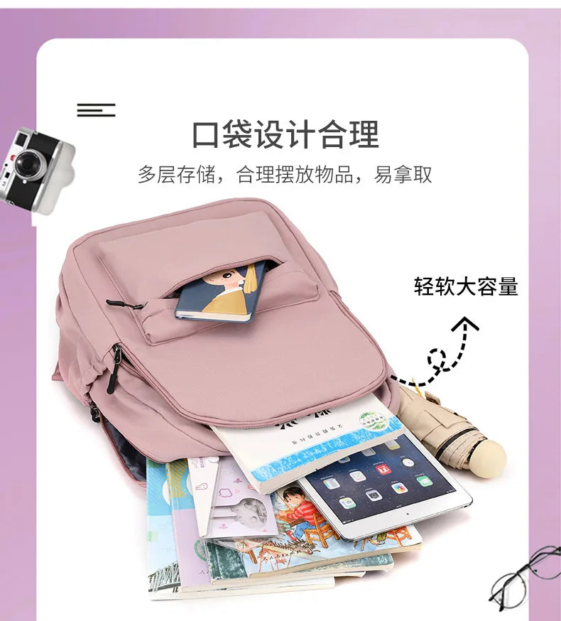Schoolbag for Girls Campus Junior High School Students Backpack New Trendy Backpack/ sac d'ecole