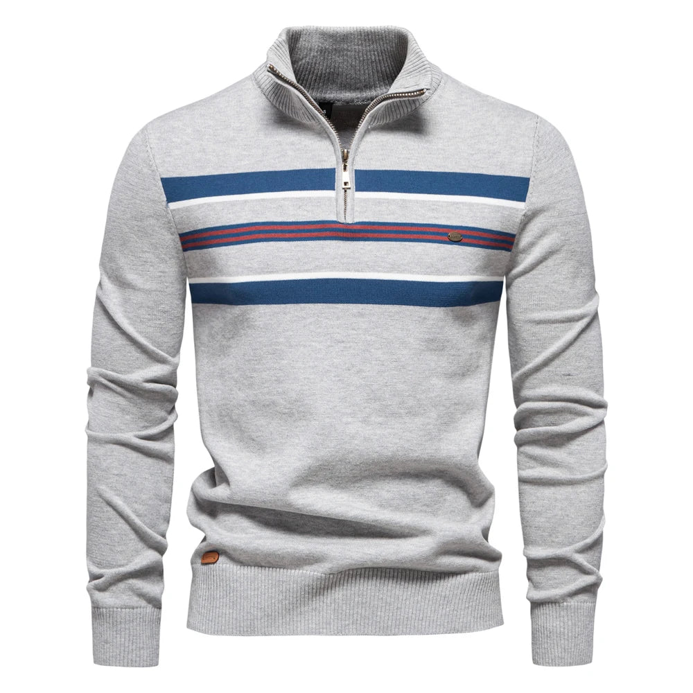 AIOPESON hommes col montant coton pull tricot pulls décontracté affaires bande côtelé col roulé pulls pour hommes pour autonme