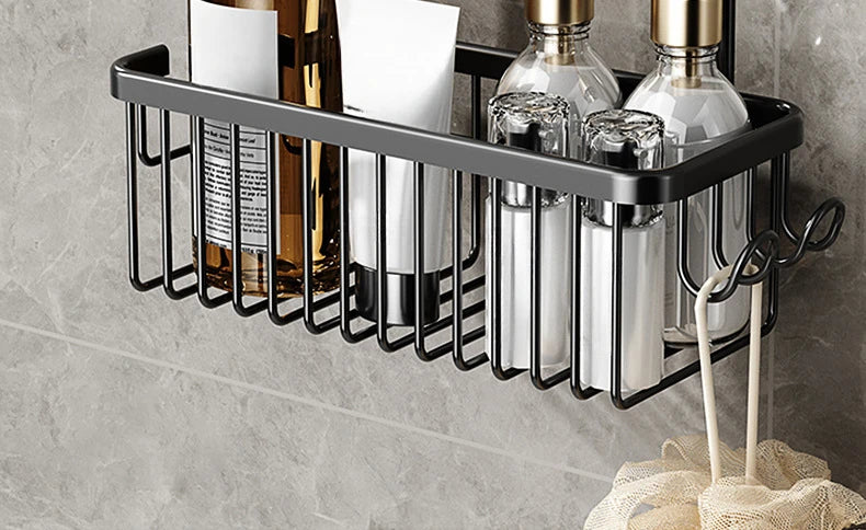 Convenient Toilet Shower Rack with No Drilling Installation Bathroom Storage Basket for Shower Room and Bath Products
