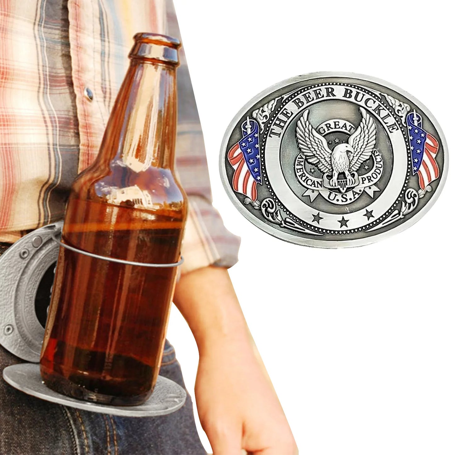 Boucle de ceinture porte-bière portable, mains libres, pour plateau de bière, porte-gobelet, sangle détachable, pour pique-nique, fête, barbecue, camping