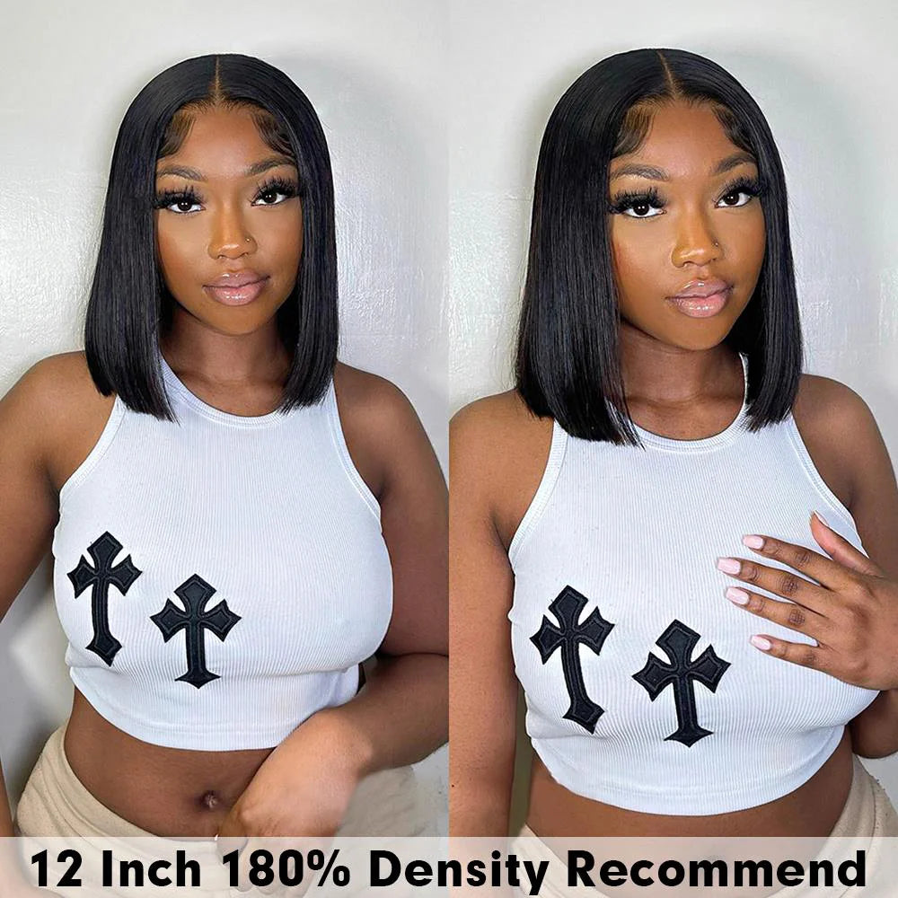 Perruque Bob ondulée sans colle, cheveux humains bouclés, 13x4, perruque frontale en dentelle HD, perruque courte, coupe Bob Wear Go, 6x4, perruque avec fermeture en dentelle HD