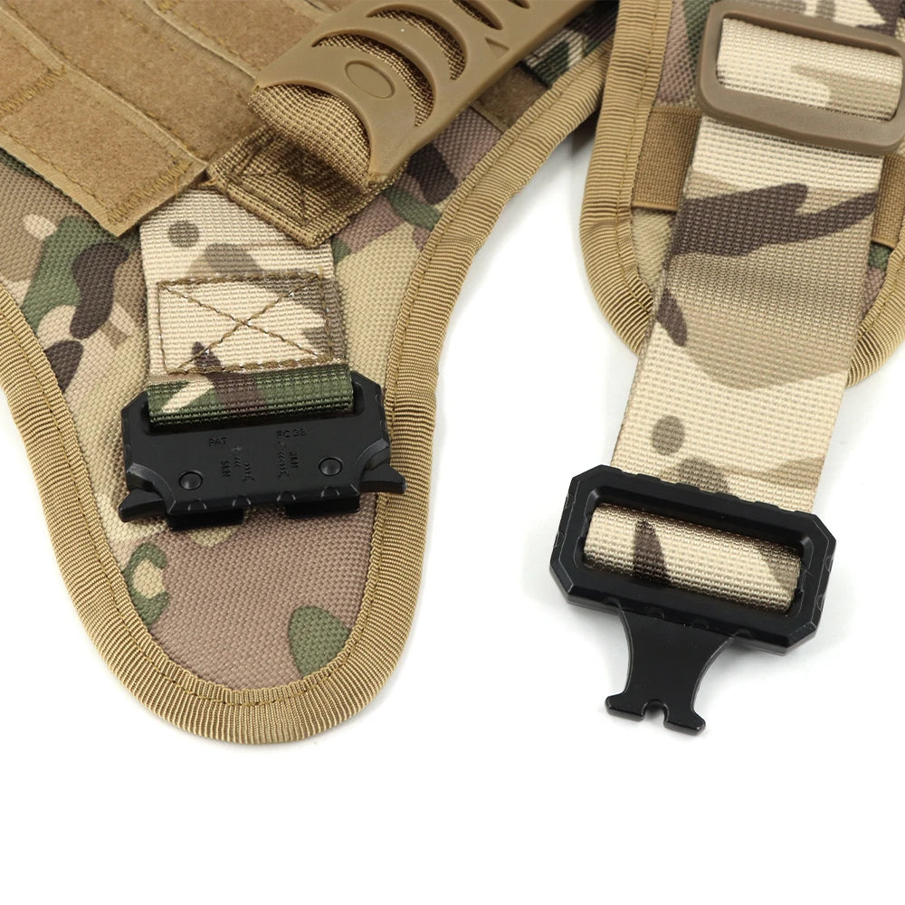 Harnais militaire pour grand chien, collier, laisse, sacs, patchs, gilets d'entraînement pour animaux de compagnie Malinois, harnais tactique pour chiens, accessoires