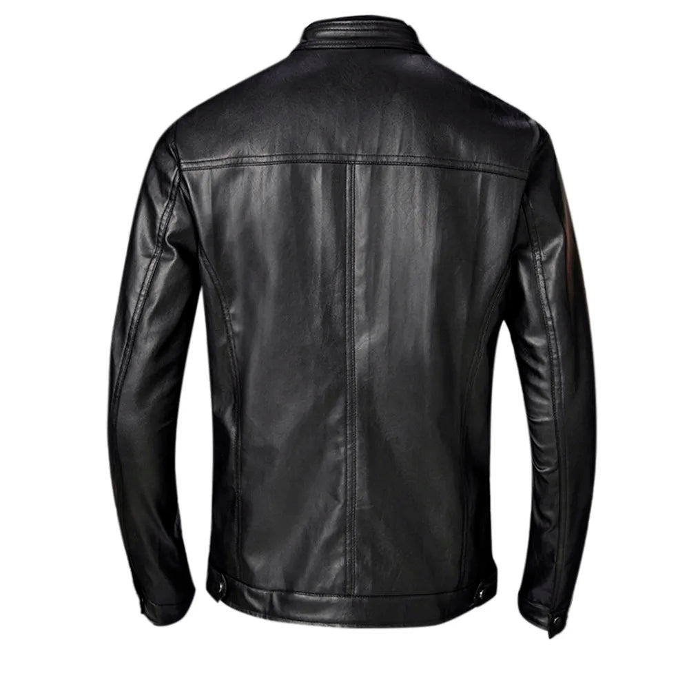 Sacs en cuir pour hommes, veste en cuir Slim, mode, imprimé personnalisé, manteau de moto, fermeture éclair, automne-hiver