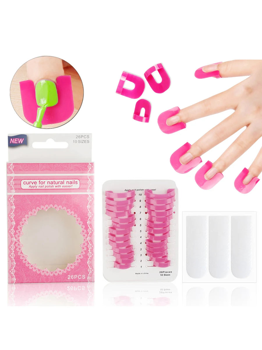 LULAA Nail Polish Guard Soft Shield Cuticle Protector French Stamp Painting Tool for Women Spill-Proof Manicure Skin Protector Nail Art Tools Set