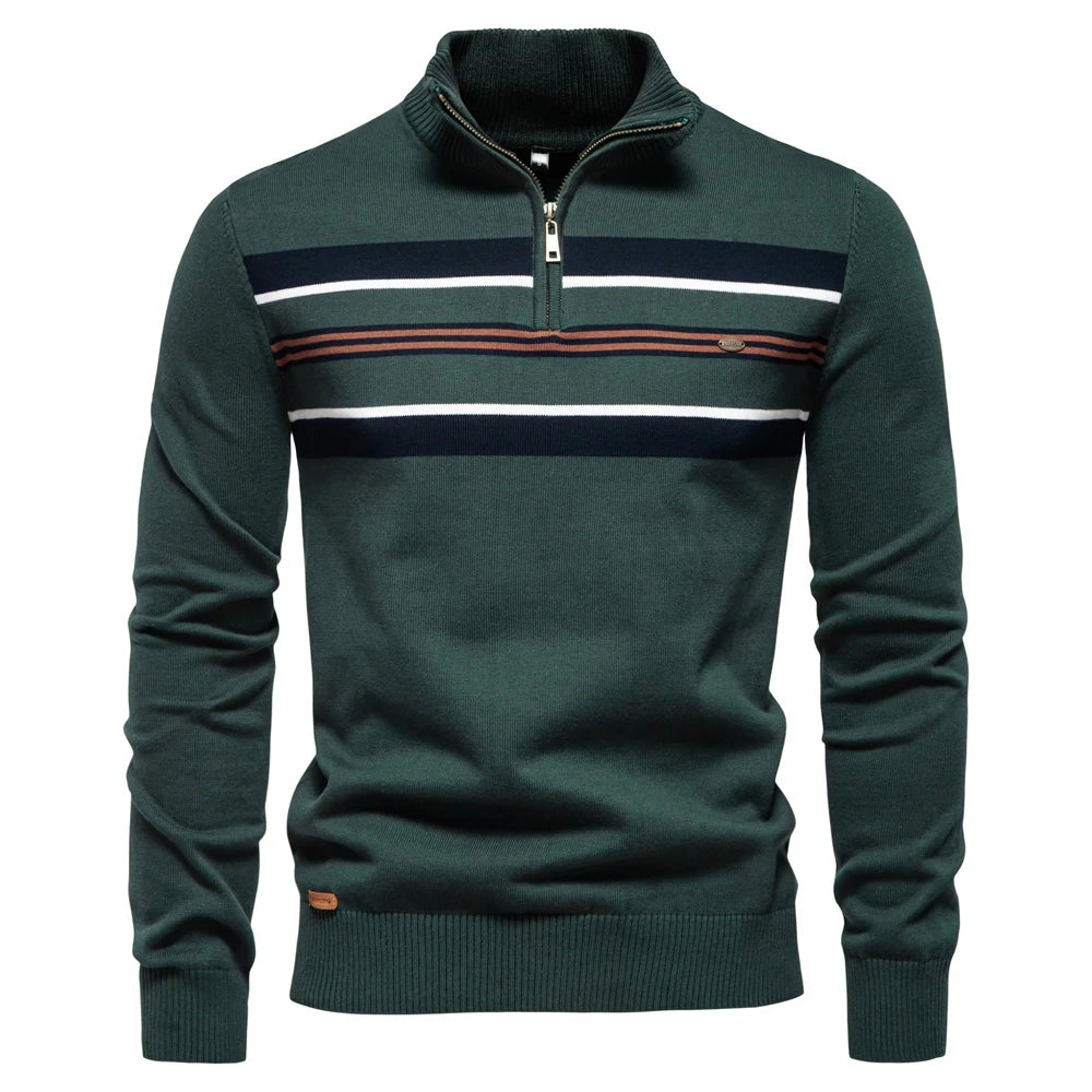 AIOPESON hommes col montant coton pull tricot pulls décontracté affaires bande côtelé col roulé pulls pour hommes pour autonme