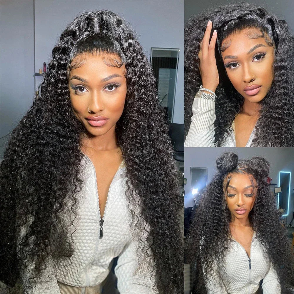 Perruques de cheveux humains bouclés pour les femmes vague d'eau dentelle avant perruque 13x4 13x6 dentelle frontale vague profonde perruque 100% cheveux humains Hd Lace Wigs/perruque femme bouclée en cheveux humain - lace Front HD 100% Naturel