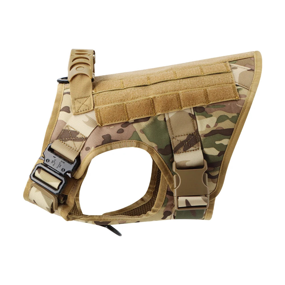 Harnais militaire pour grand chien, collier, laisse, sacs, patchs, gilets d'entraînement pour animaux de compagnie Malinois, harnais tactique pour chiens, accessoires