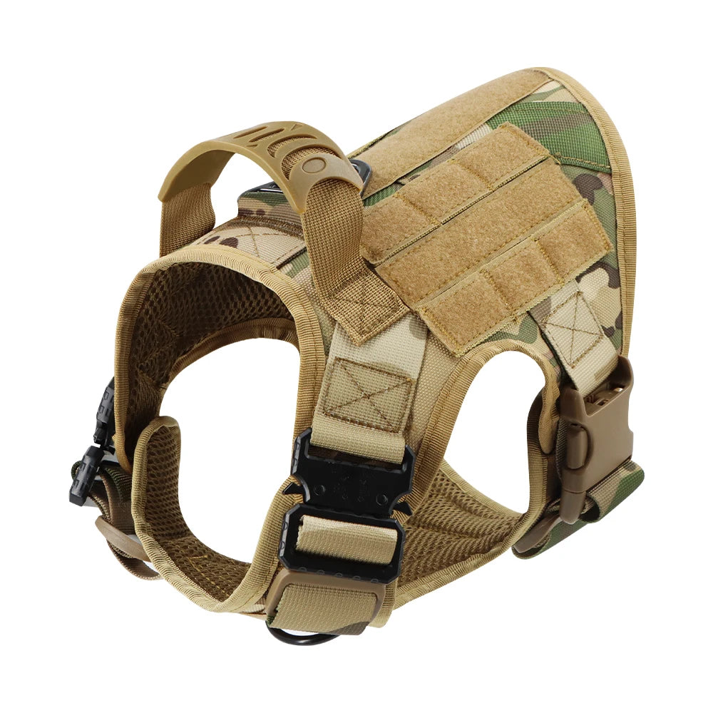 Harnais militaire pour grand chien, collier, laisse, sacs, patchs, gilets d'entraînement pour animaux de compagnie Malinois, harnais tactique pour chiens, accessoires