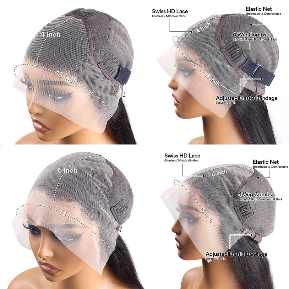 Perruques de cheveux humains bouclés pour les femmes vague d'eau dentelle avant perruque 13x4 13x6 dentelle frontale vague profonde perruque 100% cheveux humains Hd Lace Wigs/perruque femme bouclée en cheveux humain - lace Front HD 100% Naturel