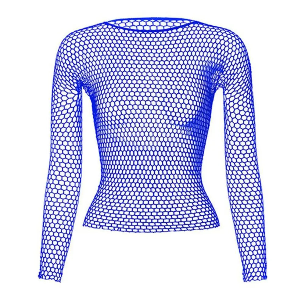 Women Sexy Lingerie Costumes Bodystocking Night Dress Nightwear Hollow Out Fishnet Long Sleeve Tops Base Tanks Underwear/ Robe de nuit