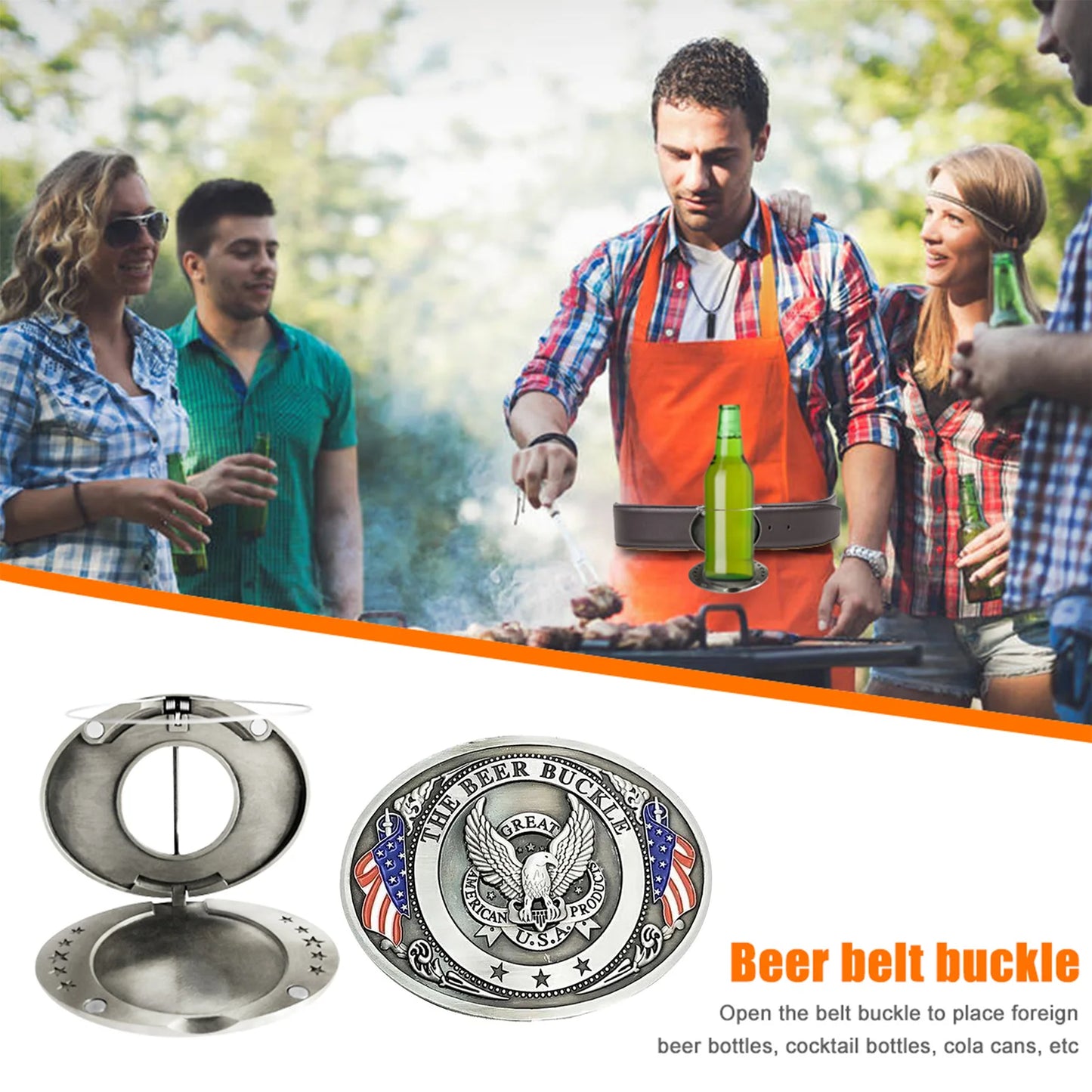 Boucle de ceinture porte-bière portable, mains libres, pour plateau de bière, porte-gobelet, sangle détachable, pour pique-nique, fête, barbecue, camping