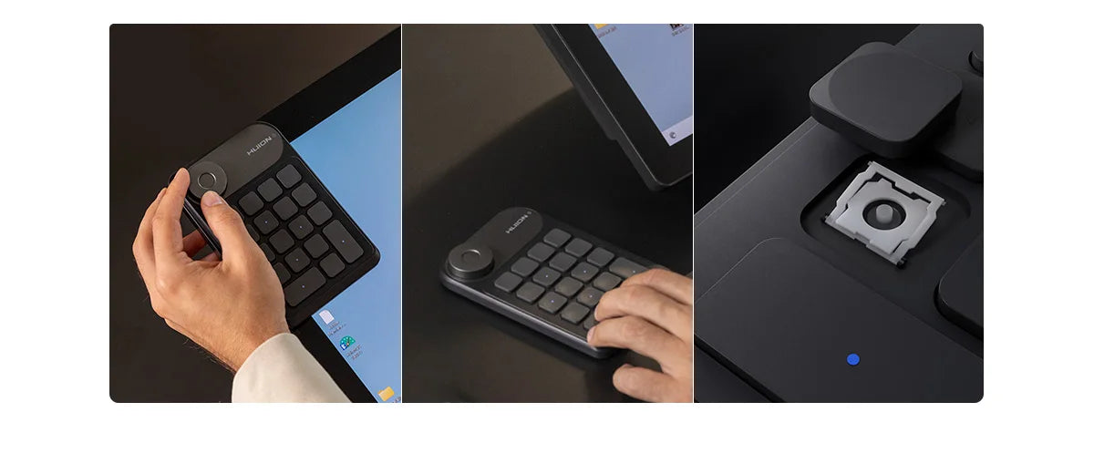 Mini clavier Huion K20 Keydial pour tablette graphique, PC et téléphone, 18 touches + contrôleur de numérotation, version améliorée
