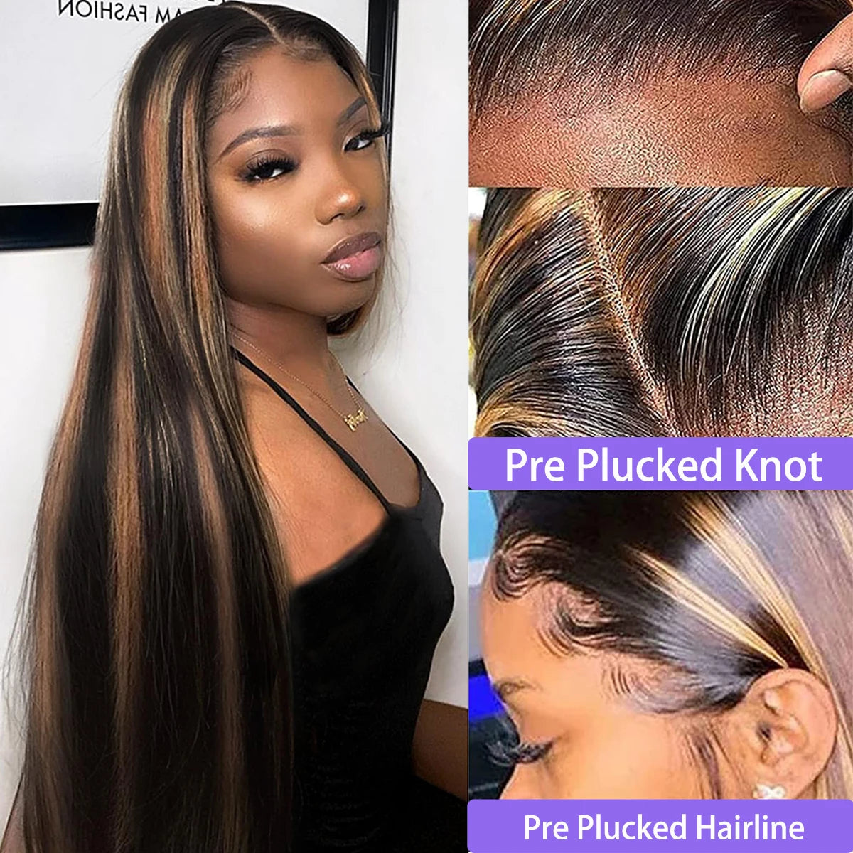 1B 30 Highlight Frontal Wigs Human Hair 30 Inch Ombre Brown Colored 13x4 Bone Straight Lace Front Wig Pre Plucked On Sale
