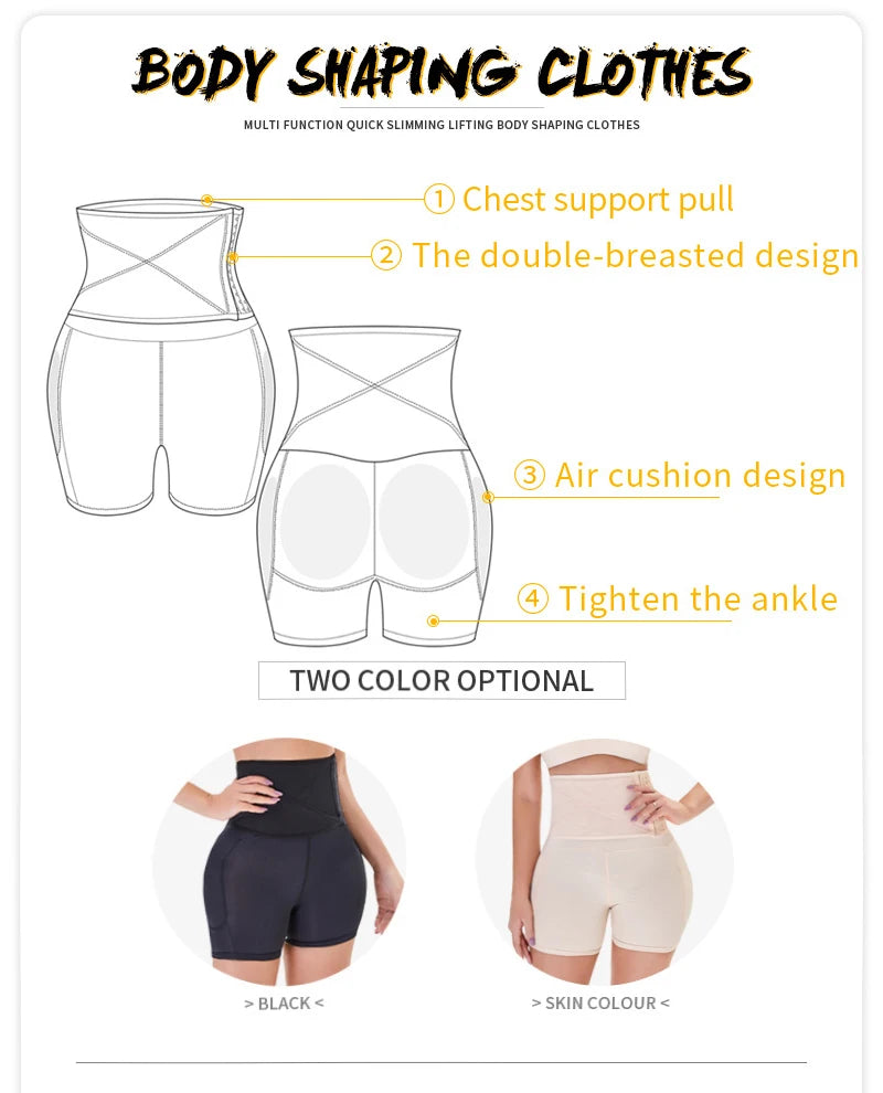 AfruliA 5XL 6XL Padded Fake Buttock Hip Enhancer Sexy Butt Lifter Shapewear Slim Waist Trainer Women Dress Underwear Body Shaper