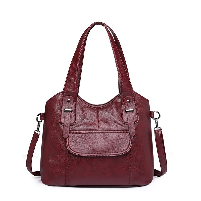 Luxury Soft Leather Handbags Designer Retro Crossbody Bags for Women 2023 New Large Capacity Ladies Shoulder Messenger Bag