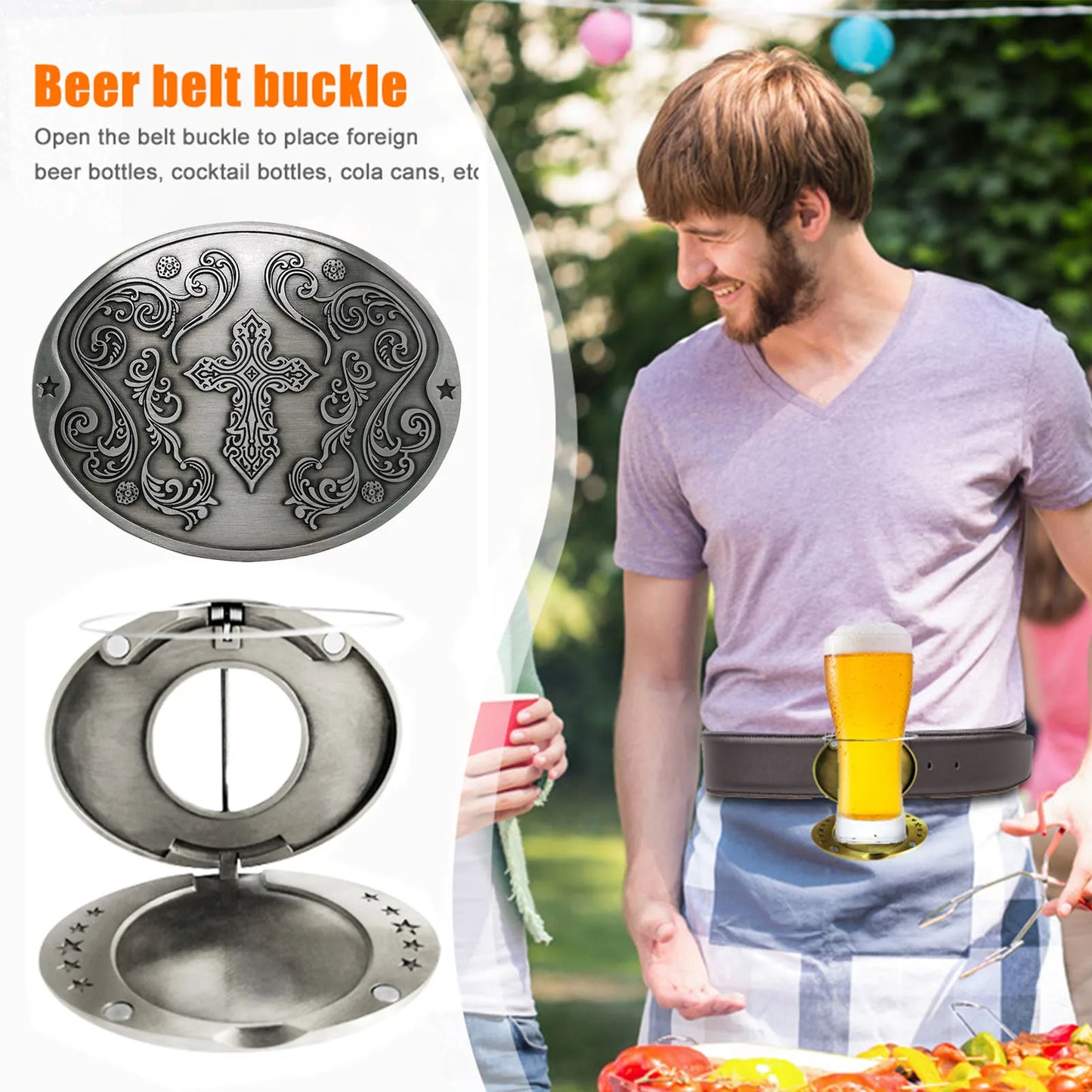 Boucle de ceinture porte-bière portable, mains libres, pour plateau de bière, porte-gobelet, sangle détachable, pour pique-nique, fête, barbecue, camping