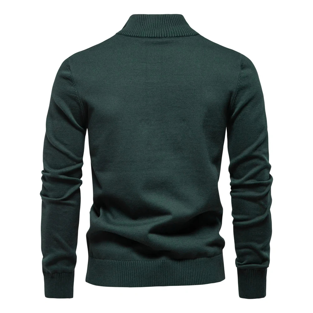 AIOPESON hommes col montant coton pull tricot pulls décontracté affaires bande côtelé col roulé pulls pour hommes pour autonme