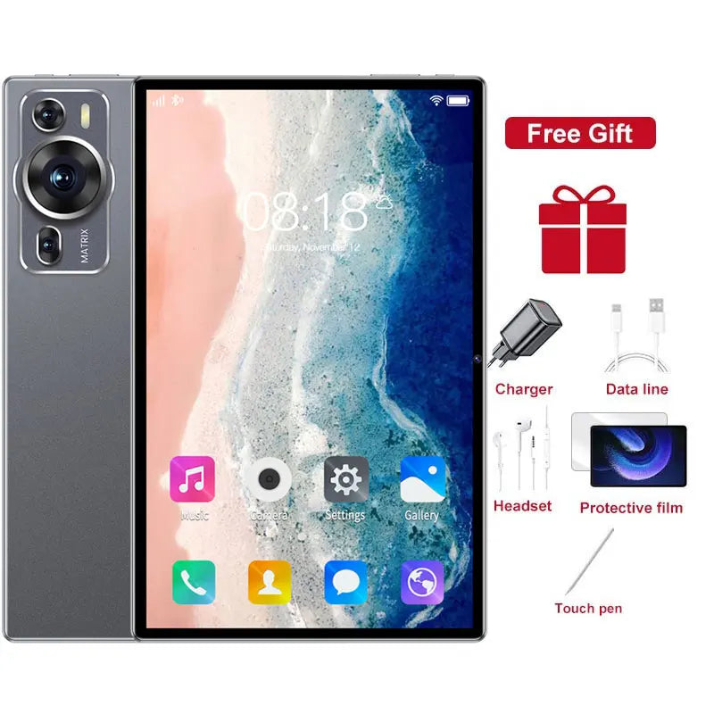 Nouvelle tablette P60 Pro 10,1 pouces, écran HD, 5G, double SIM, Android 14, pour enfants, batterie de 20 000 mAh, avec clavier et ordinateur portable