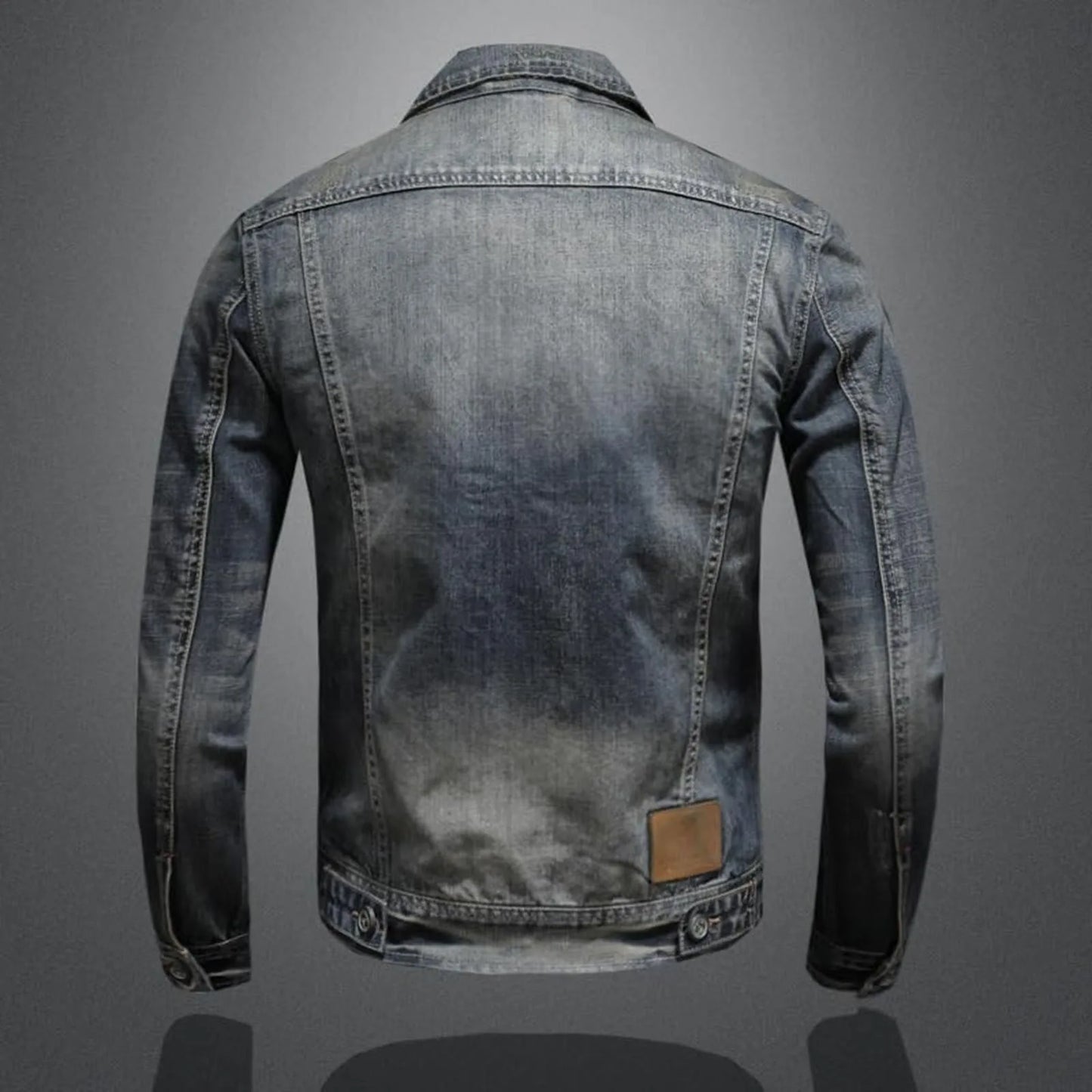 Veste en jean vintage avec fermeture éclair, coupe slim, style hip-hop classique, style universitaire, veste d'hiver pour homme