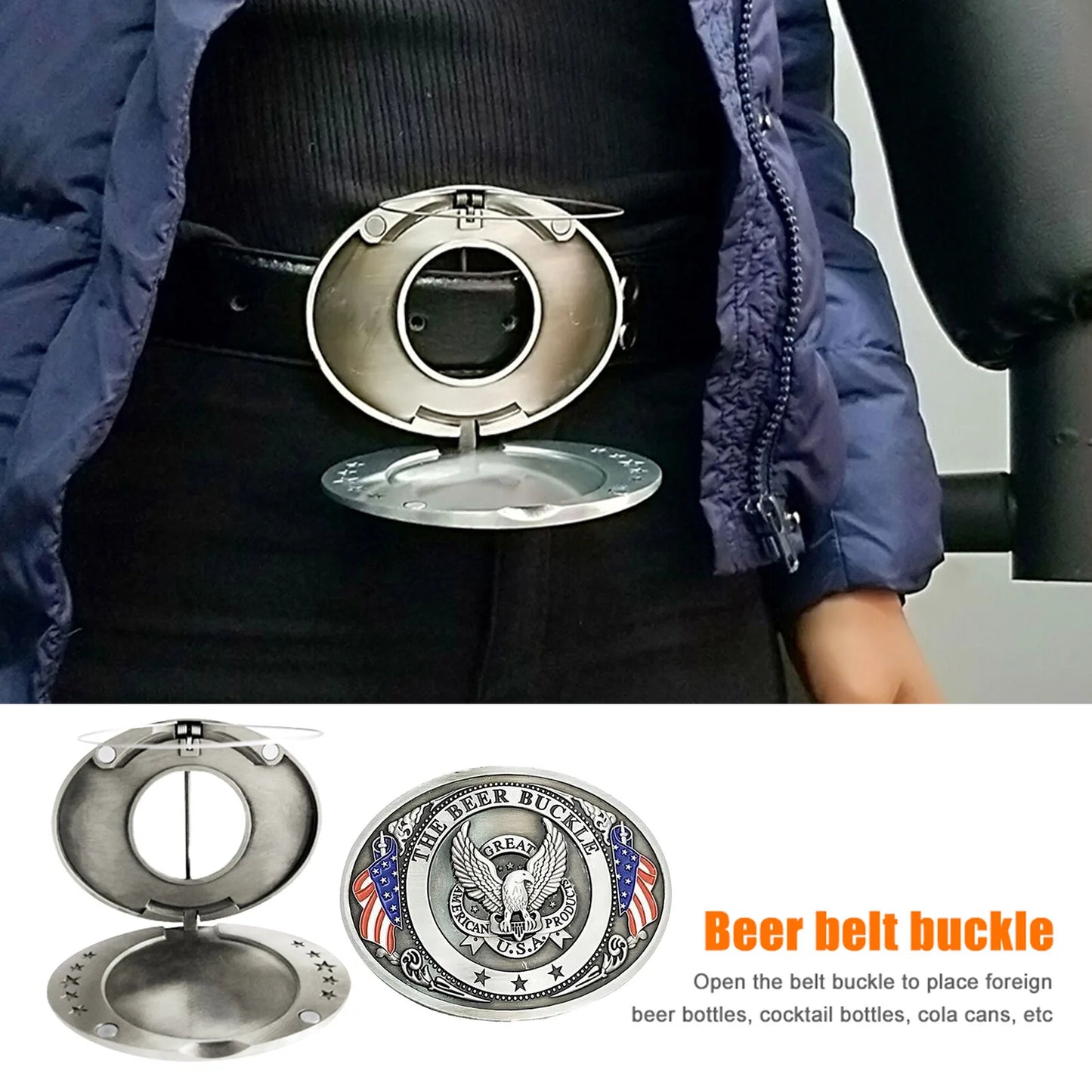 Boucle de ceinture porte-bière portable, mains libres, pour plateau de bière, porte-gobelet, sangle détachable, pour pique-nique, fête, barbecue, camping