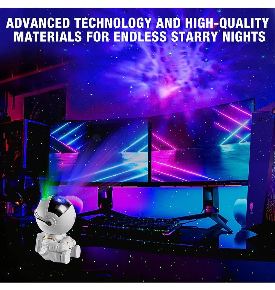 Galaxy Star Astronaut LED Night Light Projector Starry Sky Lamp Children's Room Decorative Lighting Gift
