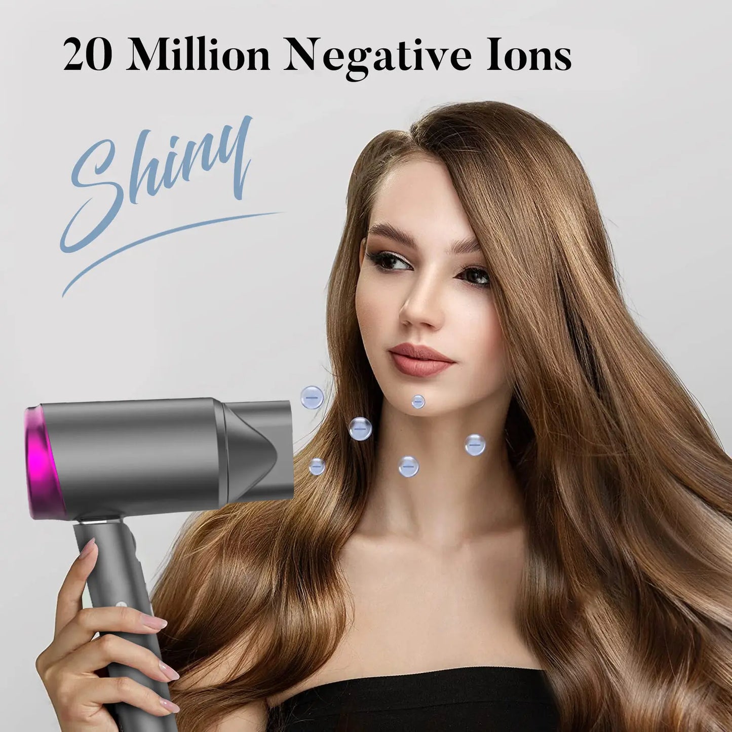 Sèche-cheveux professionnel SEJOY 1800 W, sèche-cheveux ionique avec buse négative