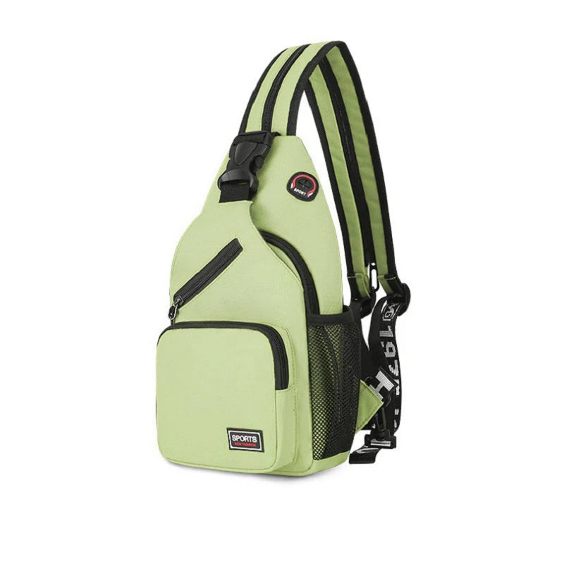 Sacs de poitrine pour femmes, sac à dos réglable et sac à bandoulière simple avec trou pour écouteurs, petit sac de sport de voyage messager Oxford