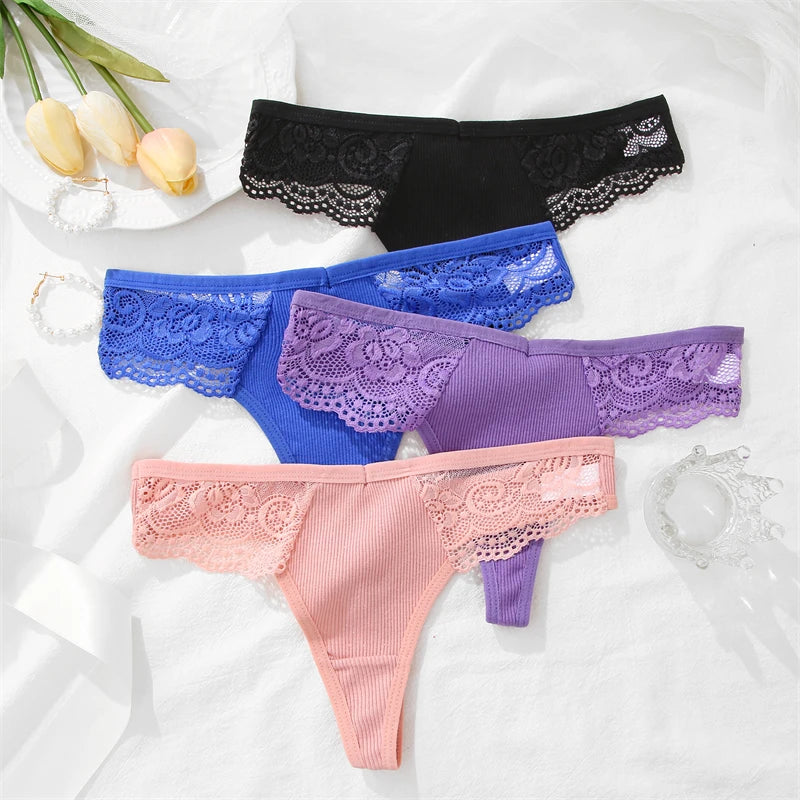 Women Cotton G-string Lingerie Sexy Lace Panties Thongs Femme Underwear Sexy Pantys Underpant Lingerie Lace Intimates S-XL
