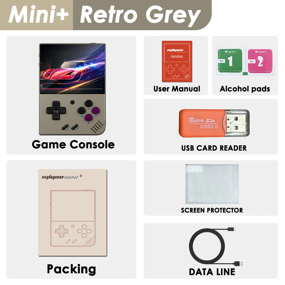 Console de jeu portable rétro MIYOO Mini Plus V2 Mini+, écran IPS, système Linux, cadeau pour enfants