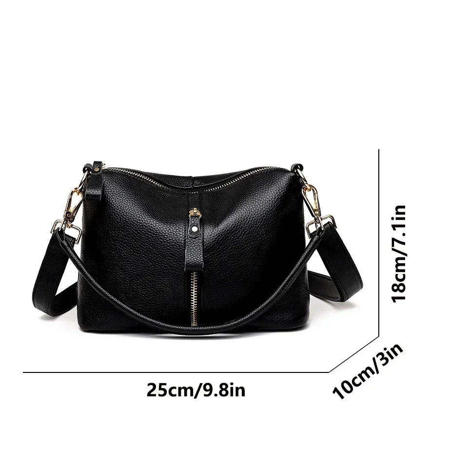 Title / Titre
EN: Luxury Genuine Leather Tote Bag – Women’s Soft Cowhide Shoulder & Crossbody Bag
FR: Sac cabas en cuir véritable de luxe – Femme, cuir souple, porté épaule et bandoulière