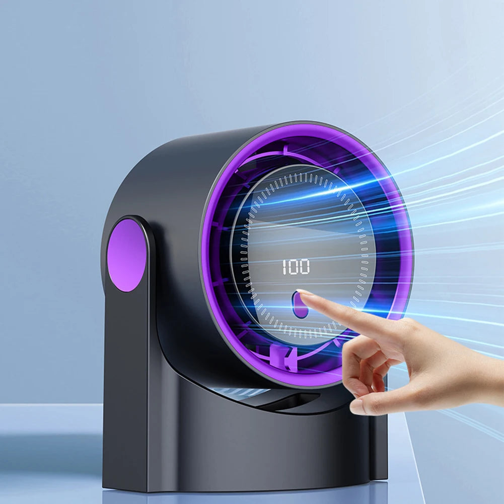 100 Level Bladeless Fan 4000mA Rechargeable Portable Desk Fan Digital Display High-speed Circulating Cooling Fan for Home Office