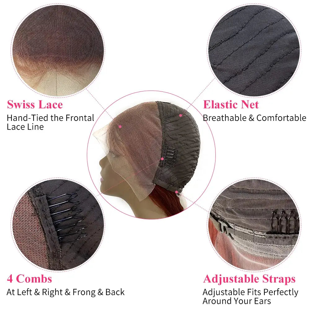 ---
Titre (EN/FR)
EN: 13x4 Bob Wig Lace Front – Peruvian Human Hair, Reddish Brown #33, Straight Style, 150% Density
FR: Perruque Bob 13x4 Lace Front – Cheveux Humains Péruviens, Brun Roussâtre #33, Lisse, Densité 150