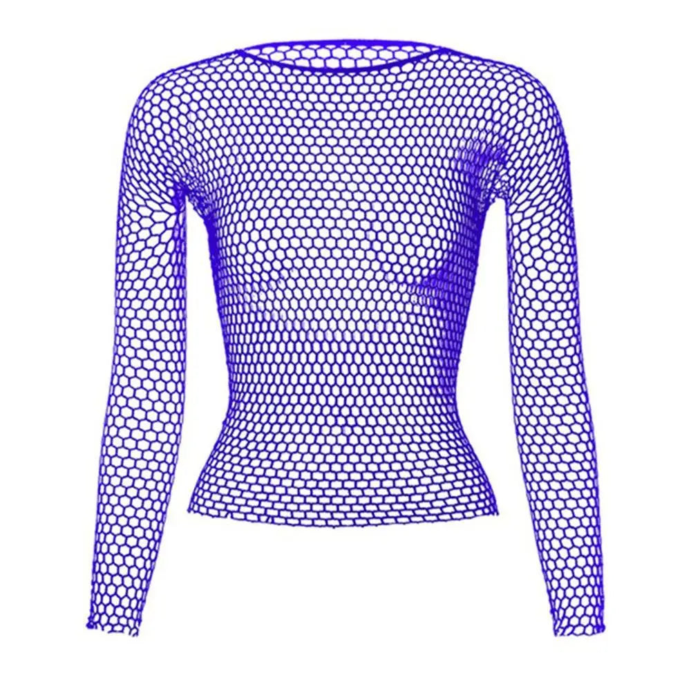 Women Sexy Lingerie Costumes Bodystocking Night Dress Nightwear Hollow Out Fishnet Long Sleeve Tops Base Tanks Underwear/ Robe de nuit