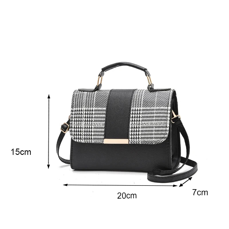 Title / Titre
EN: Retro Plaid Women’s Handbag – High-Quality PU Leather Crossbody & Shoulder Bag
FR: Sac à main femme à carreaux rétro – Simili cuir de haute qualité, porté épaule et bandoulière
