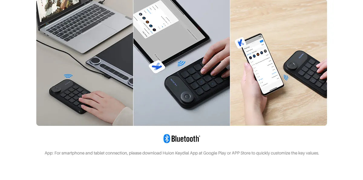Mini clavier Huion K20 Keydial pour tablette graphique, PC et téléphone, 18 touches + contrôleur de numérotation, version améliorée