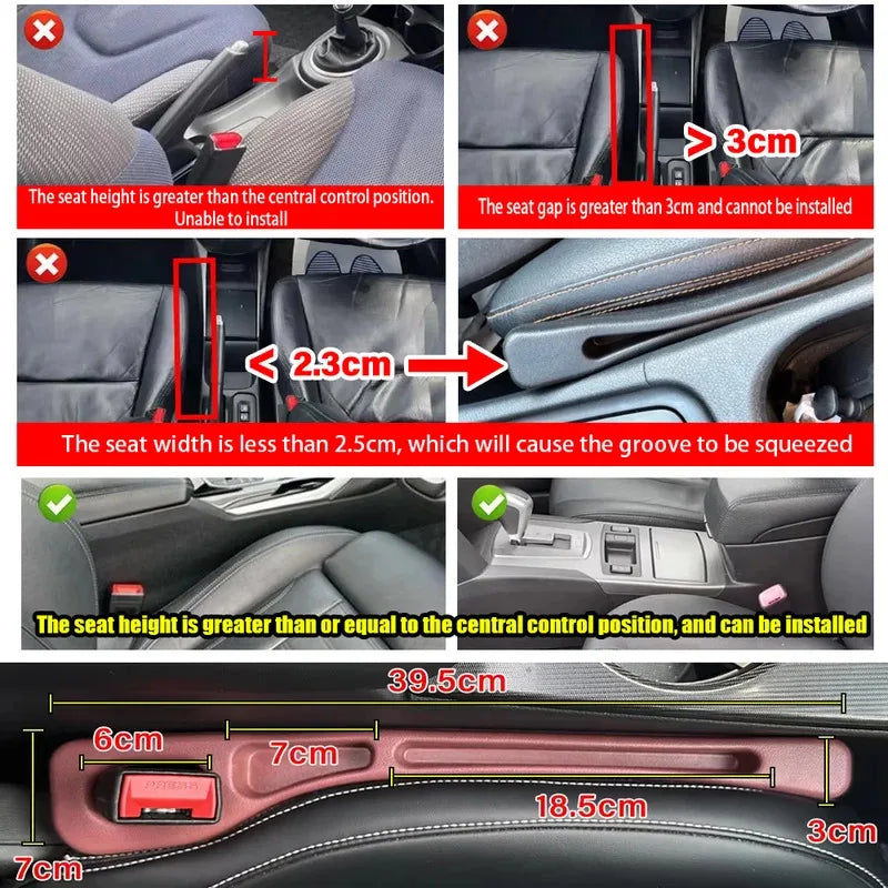 Boîte de rangement pour espace de siège de voiture, 2 pièces, sac entre sièges, organisateur de Console, décoration intérieure, accessoires automobiles