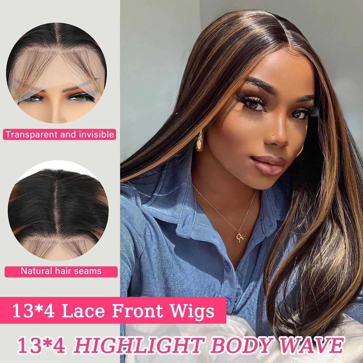 1B 30 Highlight Frontal Wigs Human Hair 30 Inch Ombre Brown Colored 13x4 Bone Straight Lace Front Wig Pre Plucked On Sale