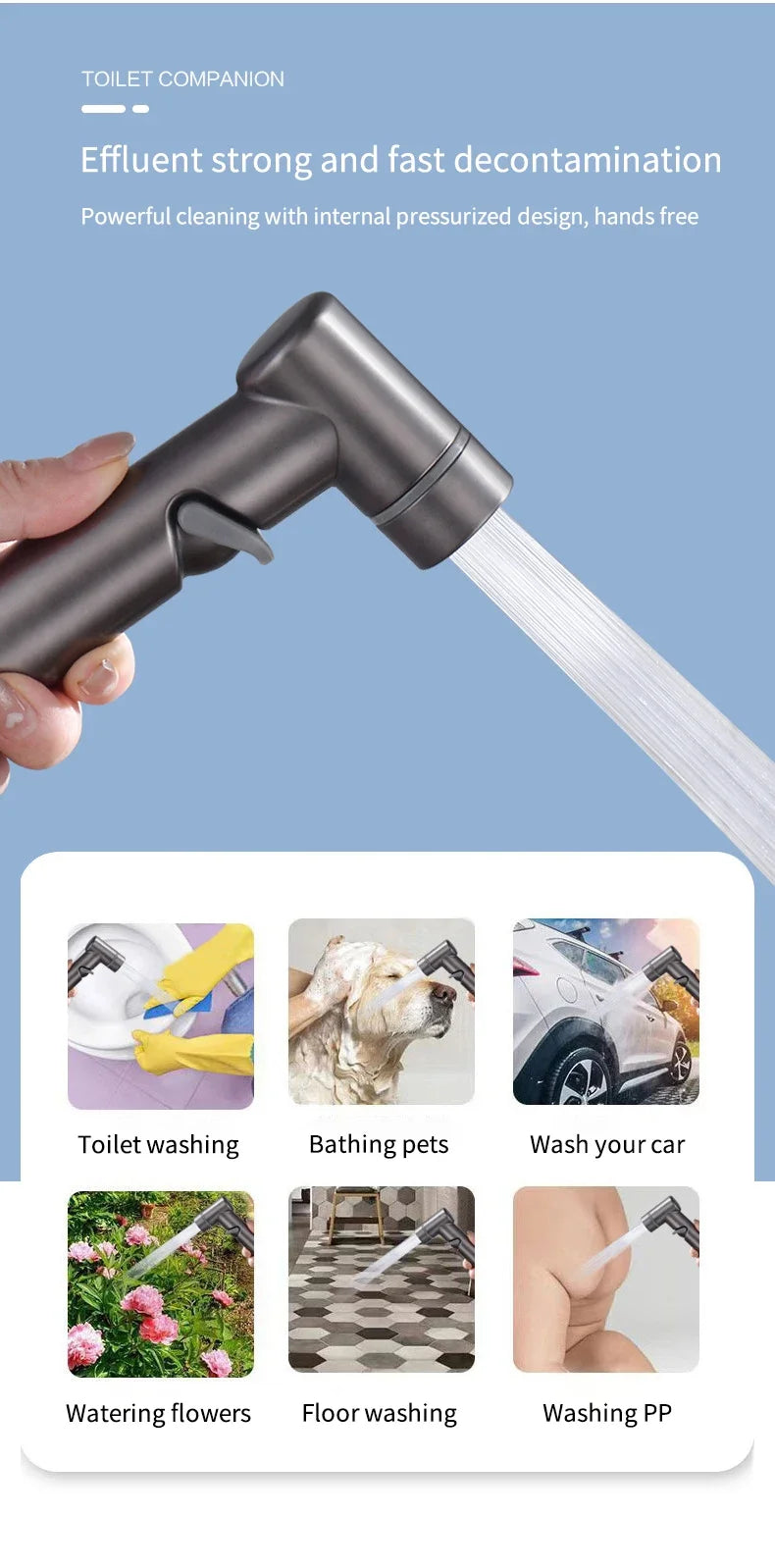 Bathroom set, high pressure hand sprinkler, bathroom cleaning, bathroom accessories, sanitary shower