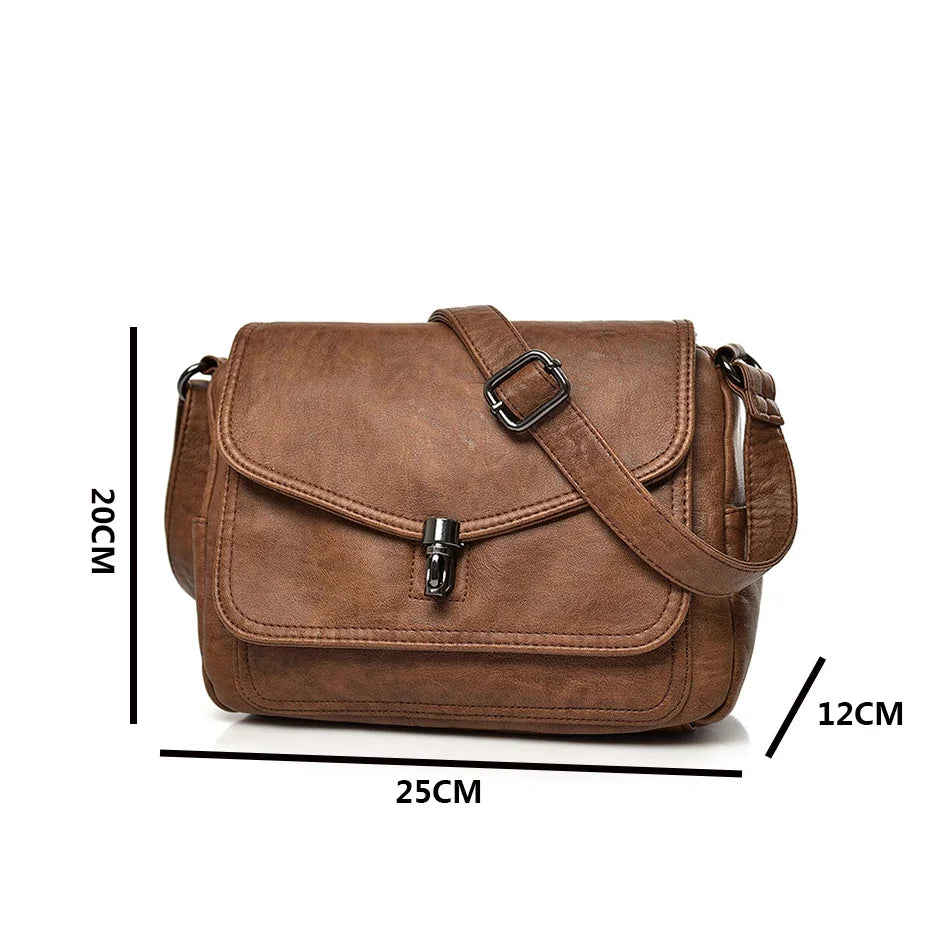 Title / Titre
EN: Women’s Retro Leather Handbag – High-Quality Multi-Pocket Shoulder Bag
FR: Sac à main rétro en cuir pour femme – Sac épaule multi-poches de haute qualité