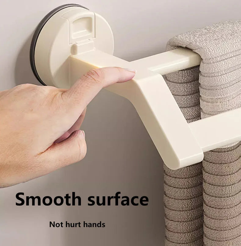 Bathroom Accessories Space Aluminum Suction Towel Rack Wall-mounted Perforation-free Storage Rack Double Pole