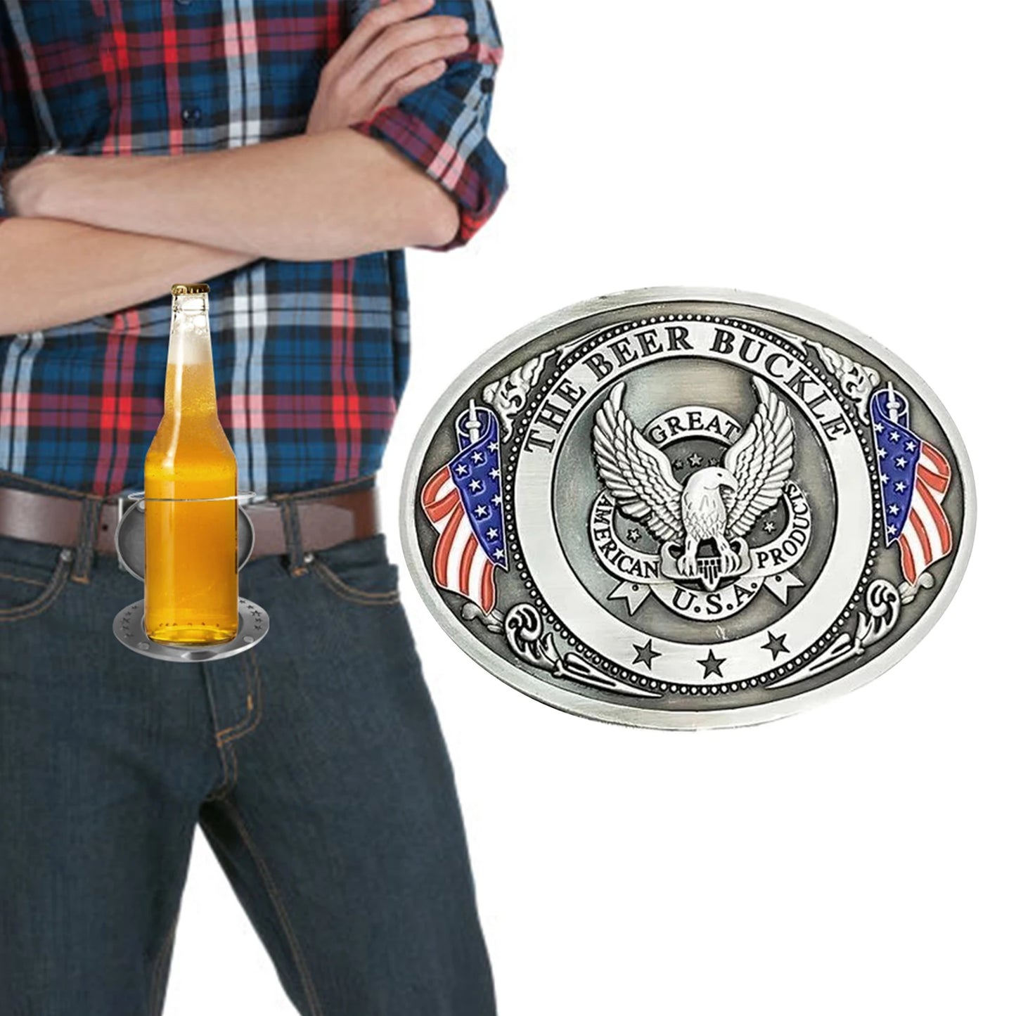 Boucle de ceinture porte-bière portable, mains libres, pour plateau de bière, porte-gobelet, sangle détachable, pour pique-nique, fête, barbecue, camping