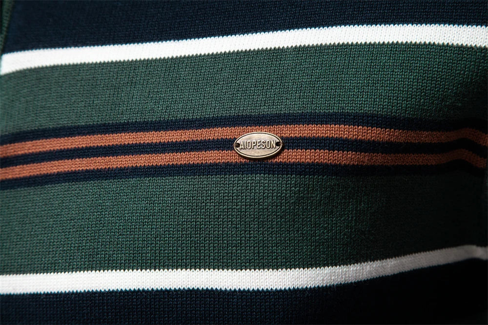 AIOPESON hommes col montant coton pull tricot pulls décontracté affaires bande côtelé col roulé pulls pour hommes pour autonme