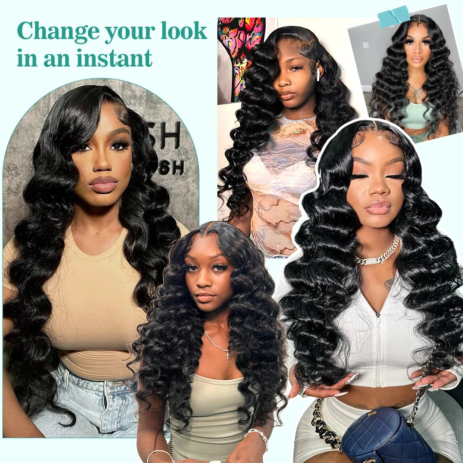 Perruques brésiliennes Remy bouclées HD 13x6 200% cheveux humains ondulés 30-34 pouces avec dentelle frontale pré-épilée 13x4