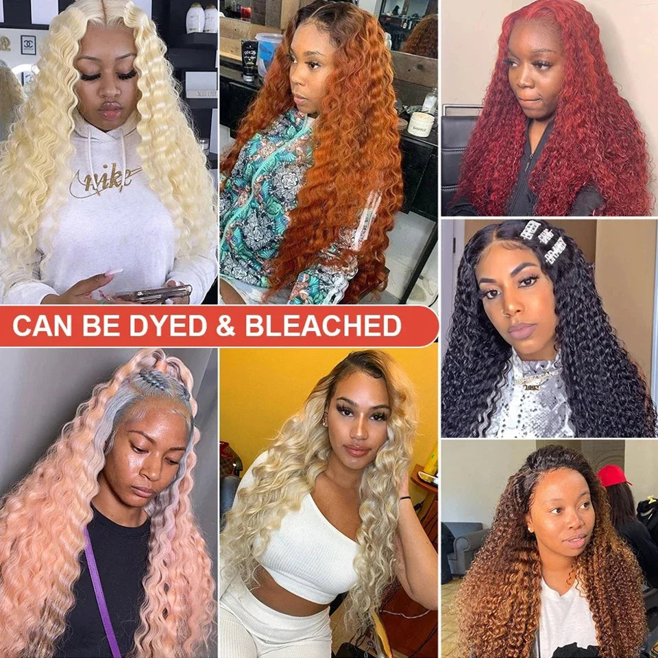 Perruques de cheveux humains bouclés pour les femmes vague d'eau dentelle avant perruque 13x4 13x6 dentelle frontale vague profonde perruque 100% cheveux humains Hd Lace Wigs/perruque femme bouclée en cheveux humain - lace Front HD 100% Naturel