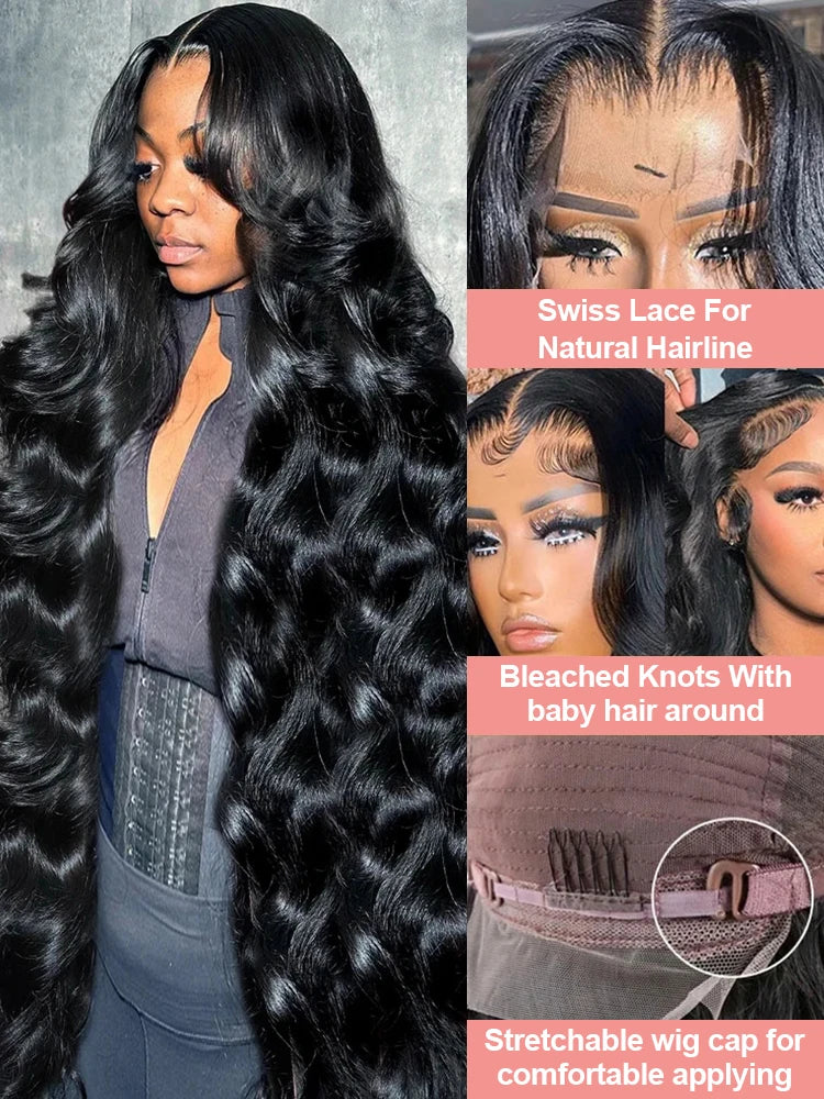 30 40 Inch Body Wave Lace Front Wig 13x4 13x6 Lace Frontal Human Hair Wigs Brazilian Water Wave Hd Lace Frontal Wigs For Women