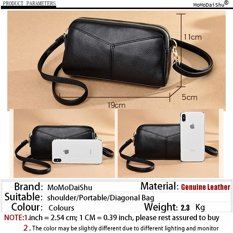 Title / Titre
EN: Genuine Leather Women’s Tote Shoulder Bag – Solid Color Clutch Handbag
FR: Sac à main en cuir véritable pour femme – Cabas bandoulière uni