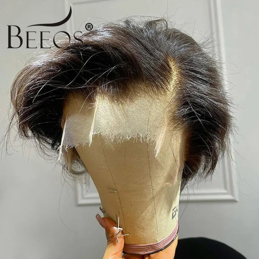 Title / Titre
EN: 180% Density Short Straight Pixie Cut Wig – HD Lace Frontal, 100% Human Hair
FR: Perruque courte coupe Pixie lisse densité 180 % – Lace frontal HD, cheveux 100 % humains