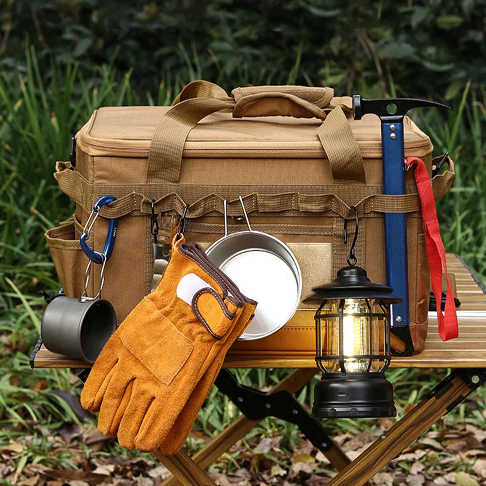 Sac de rangement pour réservoir de gaz de camping en plein air, grande capacité, sac à outils pour clous de sol, bouteille de gaz, ustensiles de cuisine pour pique-nique, kit d'ustensiles